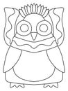 Little cute penguin with scarf coloring page for kids and adults vector